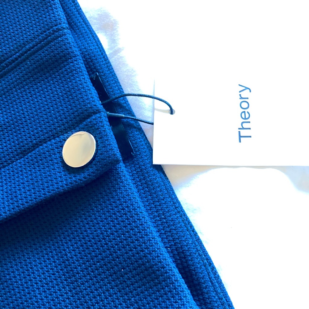 🔥 THEORY CLEAN CIGARETTE TUSCAN BLUE KNIT PANT IN SIZE 0 NWT🔥